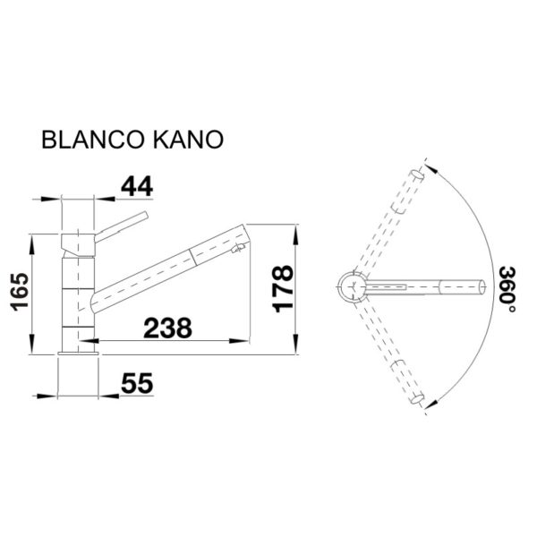 Кухонний змішувач Blanco KANO (526175) чорний