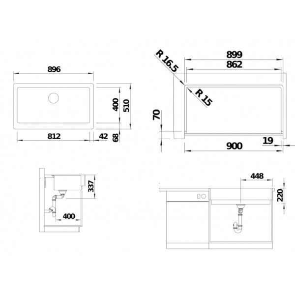 Кухонна мийка Blanco VINTERA XL 9-UF (526800) вулканічний сірий