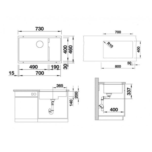 Кухонна мийка Blanco SUBLINE 700-U Level (527172) ніжний білий