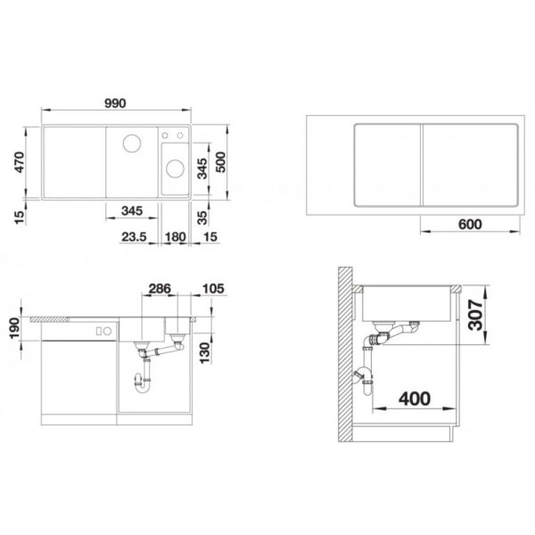 Кухонна мийка Blanco AXIA III 6S-F (524669) антрацит