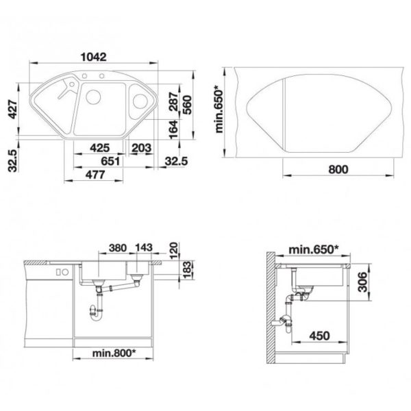 Кухонна мийка Blanco DELTA II-F (525868) чорний