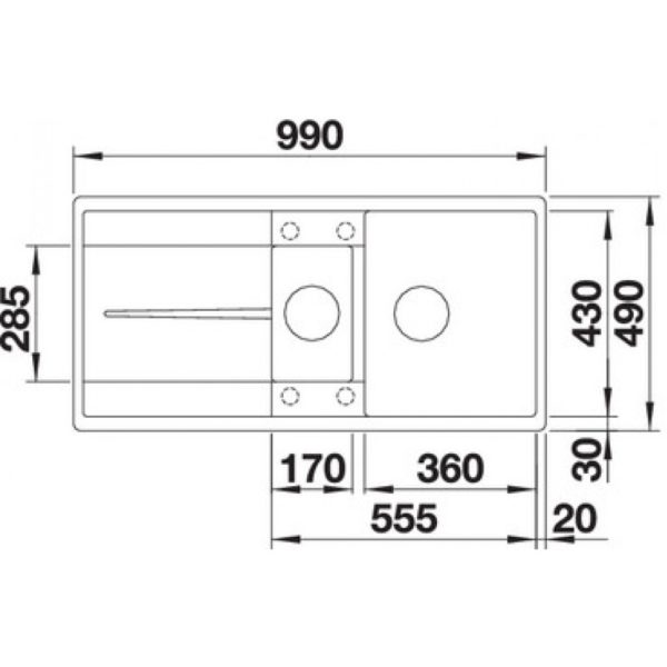 Кухонна мийка Blanco METRA 6 S-F (525929) чорний