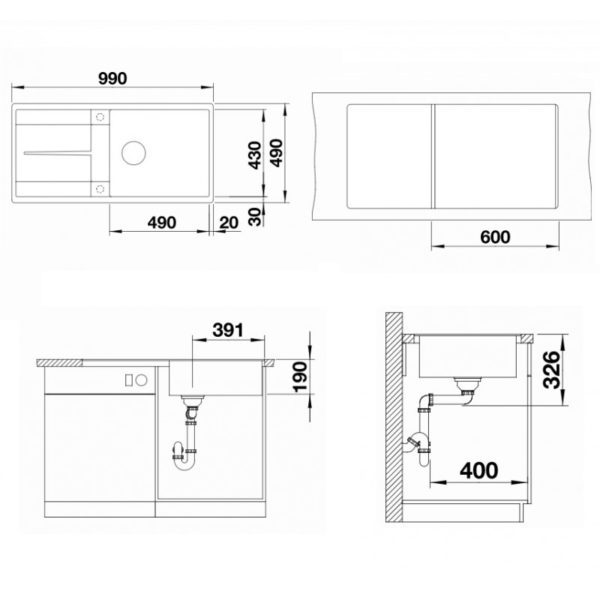 Кухонна мийка Blanco METRA XL 6 S-F (525933) чорний