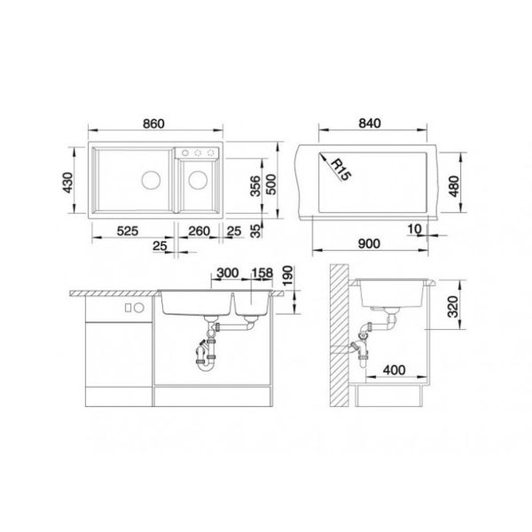 Кухонна мийка Blanco METRA 9 (513269) білий