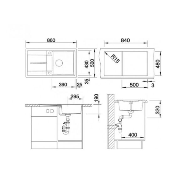 Кухонна мийка Blanco METRA 5S (513044) антрацит