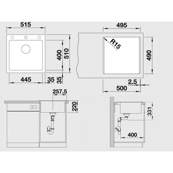 Кухонна мийка Blanco PLEON 5 (525951) чорний