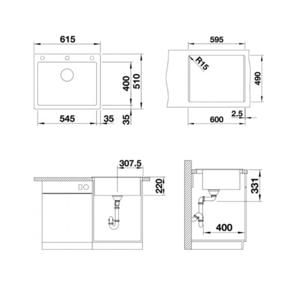 Кухонна мийка Blanco PLEON 6 (521678) антрацит