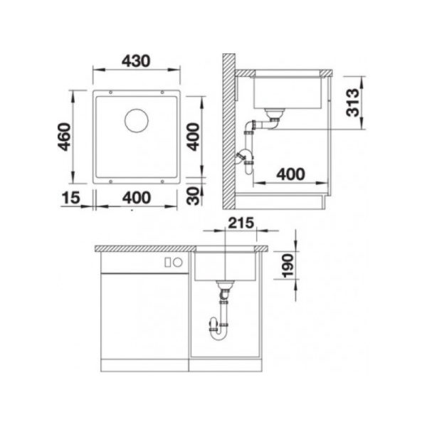 Кухонна мийка Blanco ROTAN 400-U (521332) антрацит