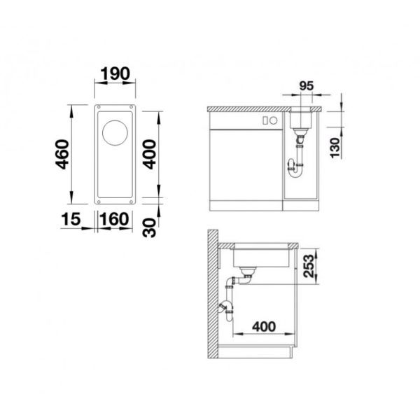 Кухонна мийка Blanco SUBLINE 160-U (523396) антрацит