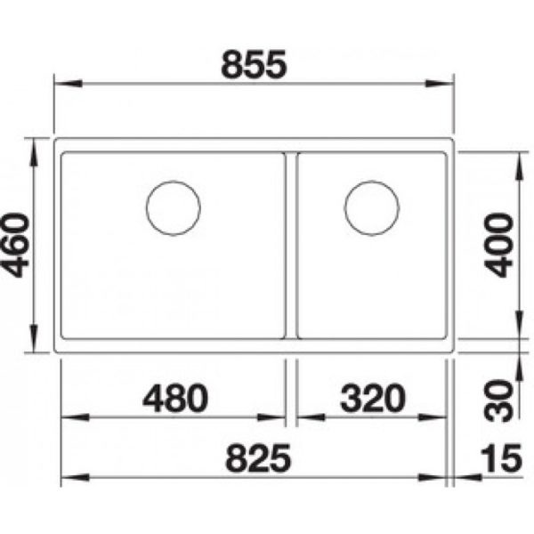 Кухонна мийка Blanco SUBLINE 480/320-U (523586) алюметалік