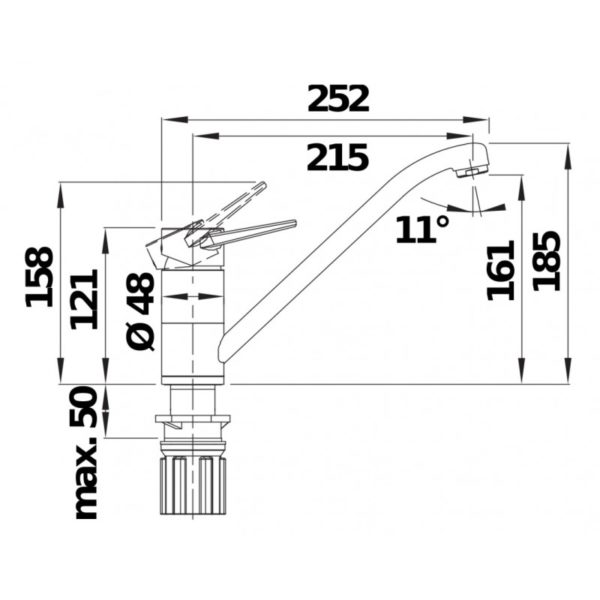 Кухонний змішувач Blanco WEGA II (526410) алюметалік